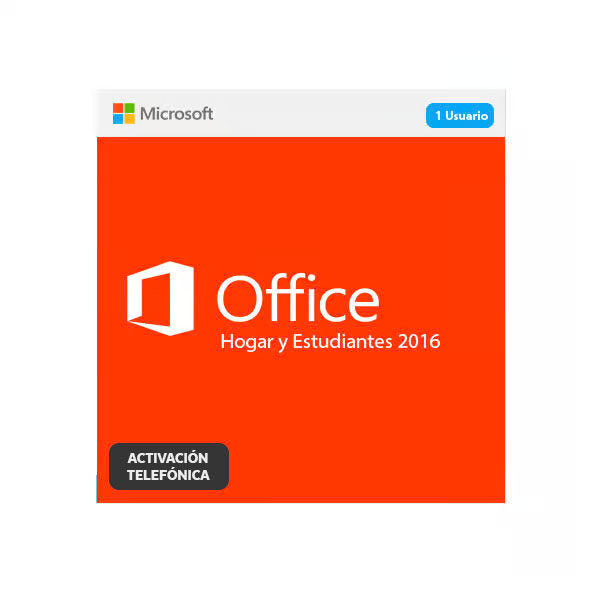 Microsoft Office 2016 Hogar y Estudiantes – Licencia Digital, (Activación por Teléfono)